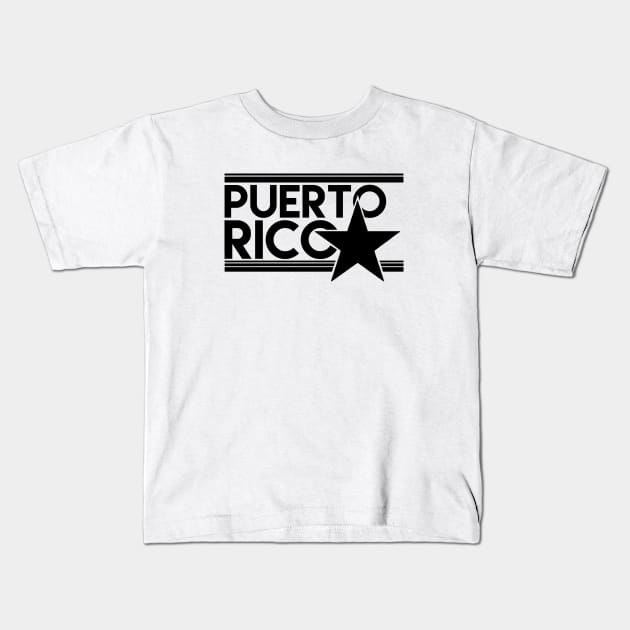 Puerto Rico Estrella Mi Bandera Negra Puerto Rican Flag Kids T-Shirt by PuertoRicoShirts